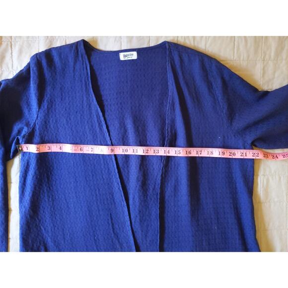 Heaven Size Small Women's Blue Linen/Cotton Waterfall Open Front Lightweight Top - Picture 3 of 8